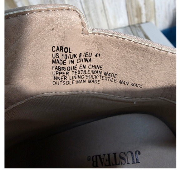 JustFab Carol Taupe Suede Buckle Strap Block Heel Ankle Boots Womens US 10 - Picture 6 of 9